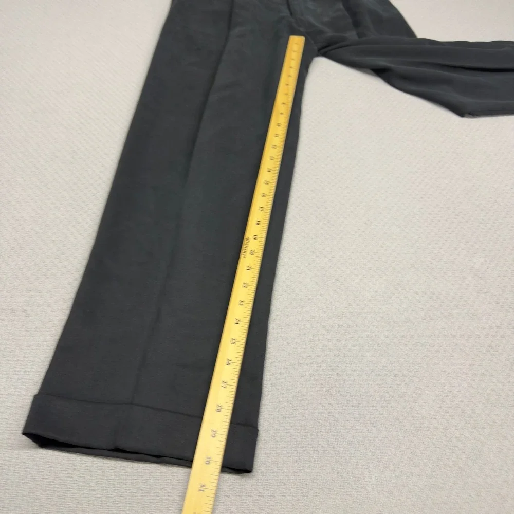 Ralph Ralph Lauren Pants Mens 34x32 Black Pleated Cuffed Trousers Formal